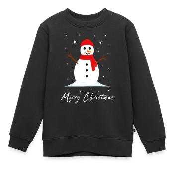 Bonhomme de neige Joyeux Noël - Sweat Premium enfant bio - noir - Devant - AI Model Kid Female (0cm)
