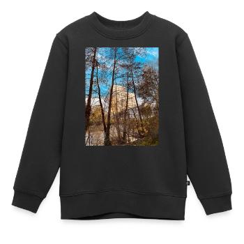 Hochhaus Coole Farbe Bäume - Kinder Premium Organic Sweatshirt - Schwarz - Vorne - AI Model Kid Female (0cm)