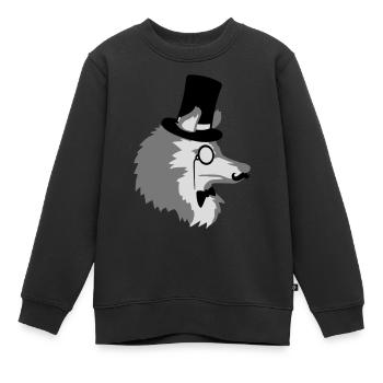 Sir Wolf Gentlemen Cylindre - Sweat Premium enfant bio - noir - Devant - AI Model Kid Female (0cm)