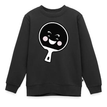 Table tennis racket Tennis racket with face - Kids Premium Organic Sweatshirt - black - Front - AI Model Kid Female (0cm)