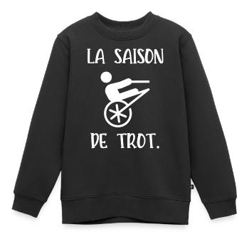 la saison de trot - Sweat Premium enfant bio - noir - Devant - AI Model Kid Female (0cm)