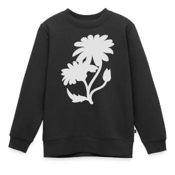 Marguerites simples - Sweat Premium enfant bio - noir - Devant - AI Model Kid Female (0cm)