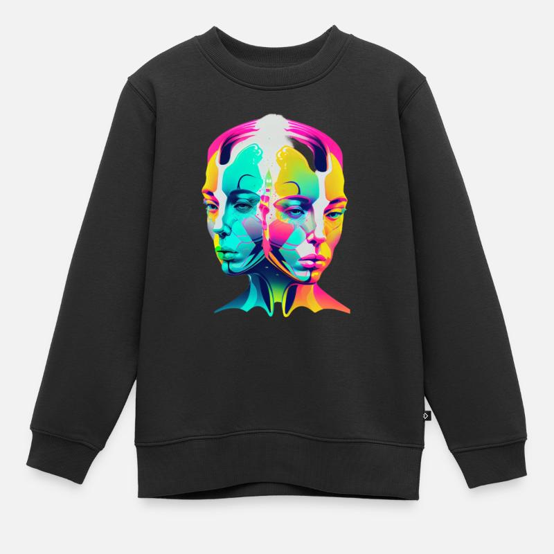 Doppelköpfe - Kinder Premium Organic Sweatshirt - Schwarz