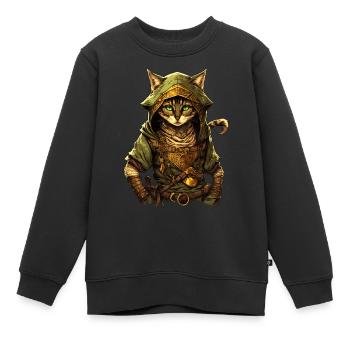 Link-Chat - Kinder Premium Organic Sweatshirt - Schwarz - Vorne - AI Model Kid Female (0cm)