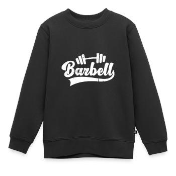 Barbell Hantel weis - Kinder Premium Organic Sweatshirt - Schwarz - Vorne - AI Model Kid Female (0cm)
