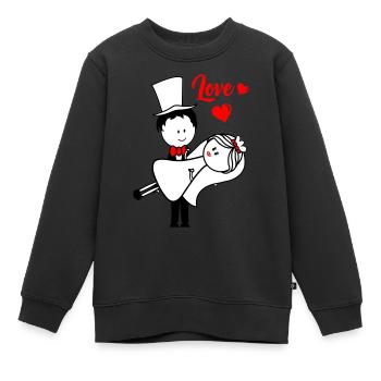 ehepaar married - Kinder Premium Organic Sweatshirt - Schwarz - Vorne - AI Model Kid Female (0cm)