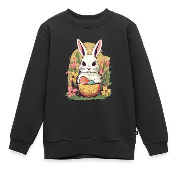 Osterhase - Kinder Premium Organic Sweatshirt - Schwarz - Vorne - AI Model Kid Female (0cm)