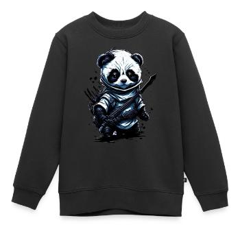 panda - Kids Premium Organic Sweatshirt - black - Front - AI Model Kid Female (0cm)