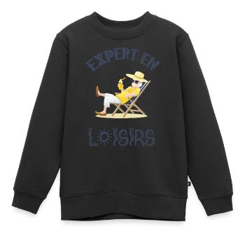 Expert en loisirs - Sweat Premium enfant bio - noir - Devant - AI Model Kid Female (0cm)