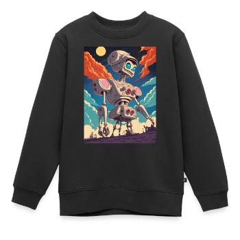 50er Jahre Cartoon - Crazy Roboter - Sci-Fi - Kinder Premium Organic Sweatshirt - Schwarz - Vorne - AI Model Kid Female (0cm)