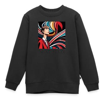 NEXT ELON - Kinder Premium Organic Sweatshirt - Schwarz - Vorne - AI Model Kid Female (0cm)