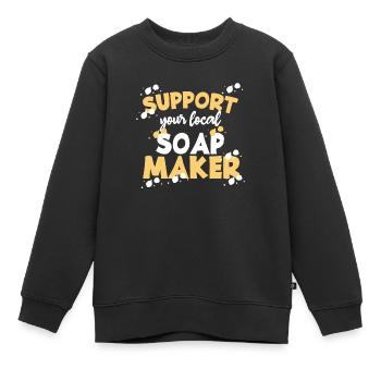Seife Soap Hygiene Waschen Seifenherstellung - Kinder Premium Organic Sweatshirt - Schwarz - Vorne - AI Model Kid Female (0cm)