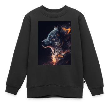 Fire spirit - Sweat Premium enfant bio - noir - Devant - AI Model Kid Female (0cm)