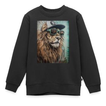 Tierischer Stil - Kinder Premium Organic Sweatshirt - Schwarz - Vorne - AI Model Kid Female (0cm)