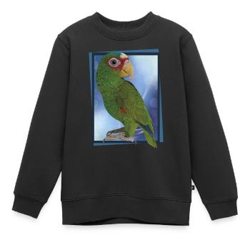 Weißstirnpapagei - Kinder Premium Organic Sweatshirt - Schwarz - Vorne - AI Model Kid Female (0cm)