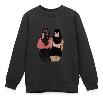 Meilleur ami - Sweat Premium enfant bio - noir - Devant - AI Model Kid Female (0cm)
