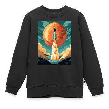 Rocket Launch Raketenstart - Kinder Premium Organic Sweatshirt - Schwarz - Vorne - AI Model Kid Female (0cm)
