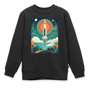 Rocket Launch Raketenstart - Kinder Premium Organic Sweatshirt - Schwarz - Vorne - AI Model Kid Female (0cm)
