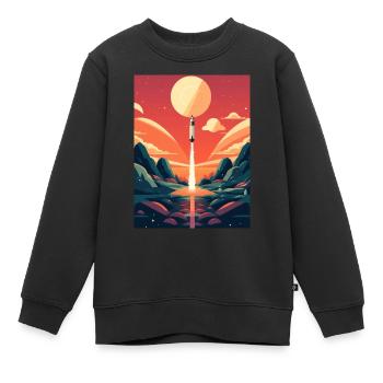 Rocket Launch Raketenstart - Kinder Premium Organic Sweatshirt - Schwarz - Vorne - AI Model Kid Female (0cm)