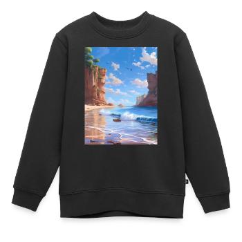Côte - Sweat Premium enfant bio - noir - Devant - AI Model Kid Female (0cm)
