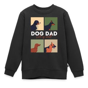 Dog Dad Life is Woof - Sweat Premium enfant bio - noir - Devant - AI Model Kid Female (0cm)