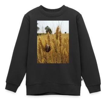 Escargot sur blé - Sweat Premium enfant bio - noir - Devant - AI Model Kid Female (0cm)