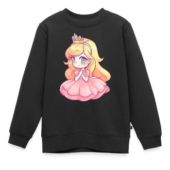 Sentez-vous comme des rois dans cet élégant design de princesse - Sweat Premium enfant bio - noir - Devant - AI Model Kid Female (0cm)