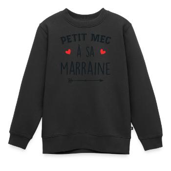 Kleiner Kerl zu seiner Patentante - Kinder Premium Organic Sweatshirt - Schwarz - Vorne - AI Model Kid Female (0cm)