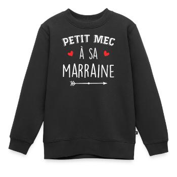 Kleiner Kerl zu seiner Patentante - Kinder Premium Organic Sweatshirt - Schwarz - Vorne - AI Model Kid Female (0cm)