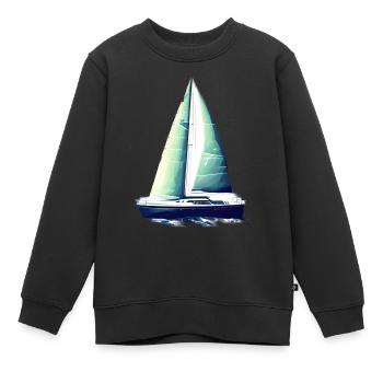 voilier voilier voilier voilier voilier voilier - Sweat Premium enfant bio - noir - Devant - AI Model Kid Female (0cm)