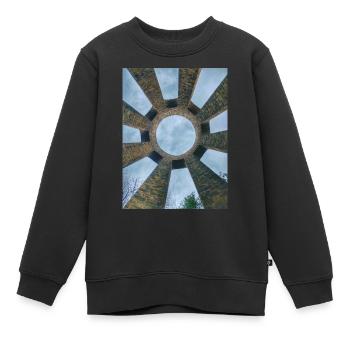 Säulenturm der Pfalz Blick in den Himmel - Kinder Premium Organic Sweatshirt - Schwarz - Vorne - AI Model Kid Female (0cm)
