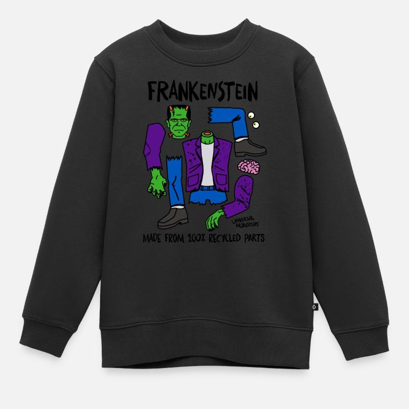 Universal Monsters Körperteile Von Frankenstein - Kinder Premium Organic Sweatshirt - Schwarz