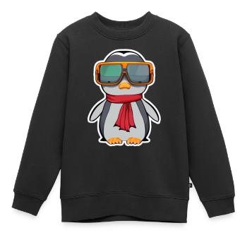 Niedlicher kleiner Pinguin - Kinder Premium Organic Sweatshirt - Schwarz - Vorne - AI Model Kid Female (0cm)