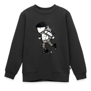 Marco Street art - Sweat Premium enfant bio - noir - Devant - AI Model Kid Female (0cm)