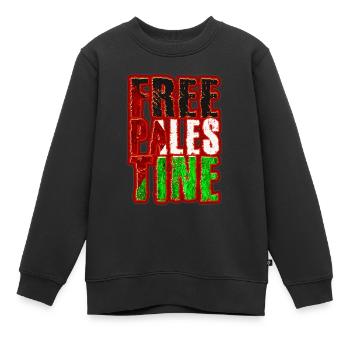 Palestine libre - Sweat Premium enfant bio - noir - Devant - AI Model Kid Female (0cm)