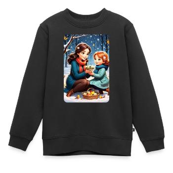 personalisiertes Design-Muttergeschenk - Kinder Premium Organic Sweatshirt - Schwarz - Vorne - AI Model Kid Female (0cm)