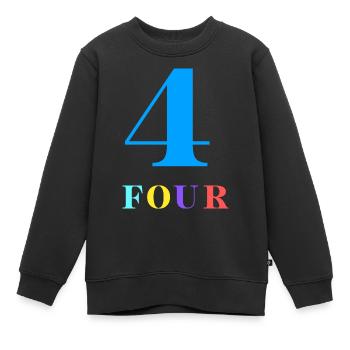 Four-4e anniversaire - Sweat Premium enfant bio - noir - Devant - AI Model Kid Female (0cm)