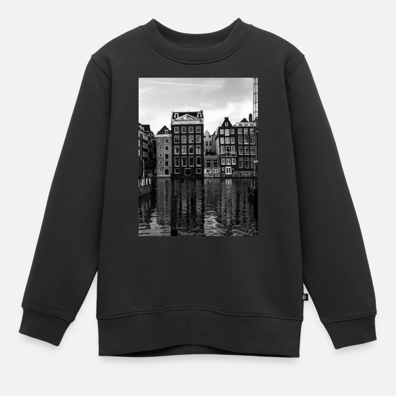 Amsterdam - Kinder Premium Organic Sweatshirt - Schwarz
