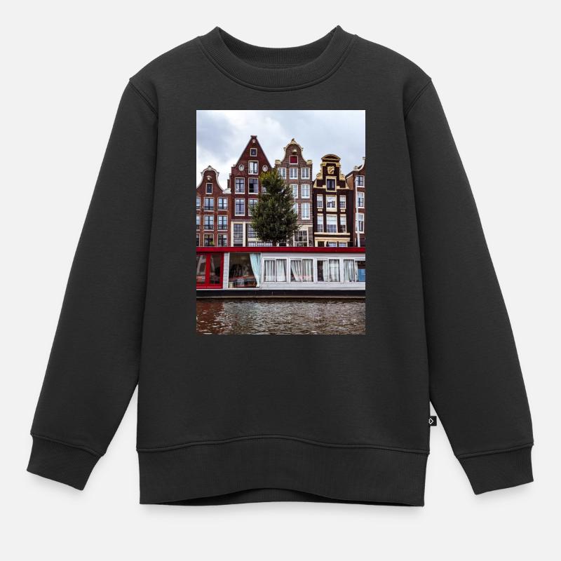 Amsterdam - Kinder Premium Organic Sweatshirt - Schwarz