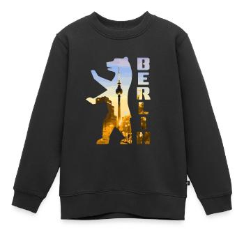 Berlin Bear - Kids Premium Organic Sweatshirt - black - Front - AI Model Kid Female (0cm)