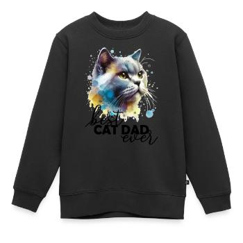 Meilleur Chat Papa Bester Katzenpapa - Sweat Premium enfant bio - noir - Devant - AI Model Kid Female (0cm)