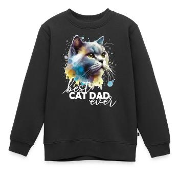 Le meilleur papa de chat de tous les temps - Sweat Premium enfant bio - noir - Devant - AI Model Kid Female (0cm)
