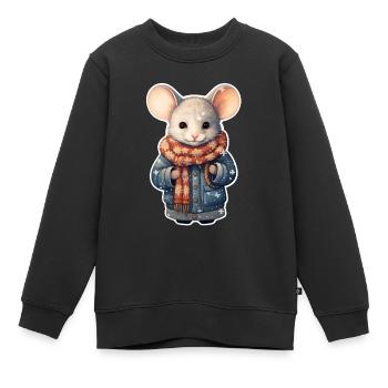 Süße Wintermaus - Kinder Premium Organic Sweatshirt - Schwarz - Vorne - AI Model Kid Female (0cm)