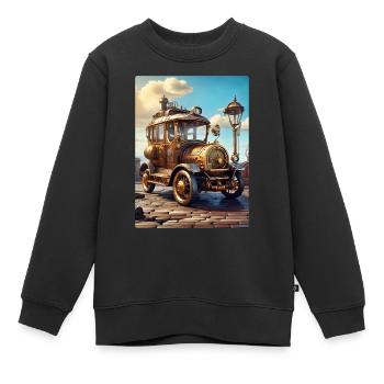 Steampunk Automobile 1.9 - Kinder Premium Organic Sweatshirt - Schwarz - Vorne - AI Model Kid Female (0cm)