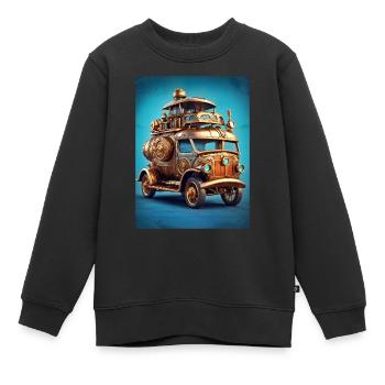 Steampunk Automobile 1.13 - Kinder Premium Organic Sweatshirt - Schwarz - Vorne - AI Model Kid Female (0cm)