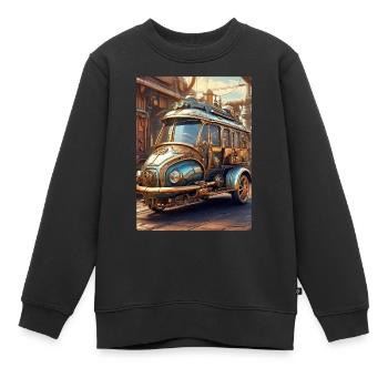 Steampunk Automobile 1.4 - Kinder Premium Organic Sweatshirt - Schwarz - Vorne - AI Model Kid Female (0cm)