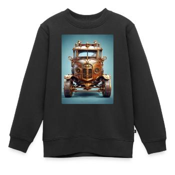 Steampunk Automobile 1.2 - Kinder Premium Organic Sweatshirt - Schwarz - Vorne - AI Model Kid Female (0cm)