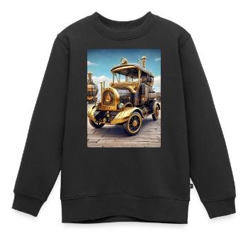 Steampunk Automobile 1.12 - Kinder Premium Organic Sweatshirt - Schwarz - Vorne - AI Model Kid Female (0cm)