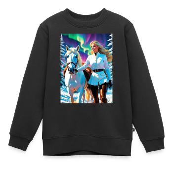 personalisiertes Design-Muttergeschenk - Kinder Premium Organic Sweatshirt - Schwarz - Vorne - AI Model Kid Female (0cm)