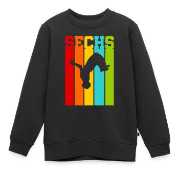 Sechs Jahre alt - Alter - Geburtstag - Kind - Kinder Premium Organic Sweatshirt - Schwarz - Vorne - AI Model Kid Female (0cm)